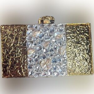 Ramla Arya Gold and Silver Clutch